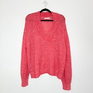 Anthropologie Coral Large Knit Sweater
